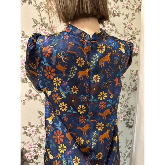 Soi Paris Blue Blouse Victoire Jaipur Mon Amour Sezane Style Sz 44, L-XL - Picture 16 of 16